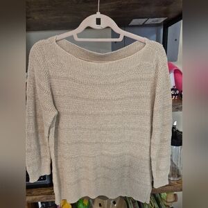 Lauren Ralph Lauren Light Sweater W/ Gold Lurex Threads